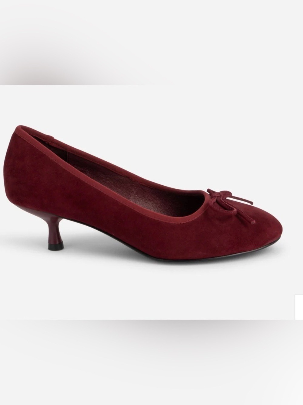 Intentionally Blank Burgandy Suede Bina Kitten Heel Pumps - Size 6